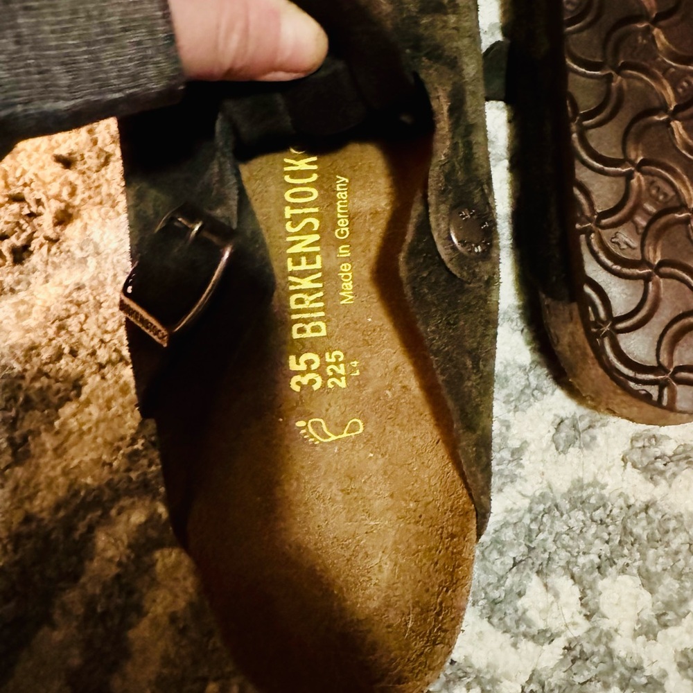 Birkenstock Dark Brown Suede soft Footbed Sandals